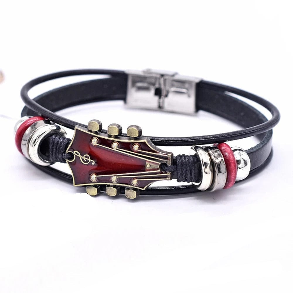 Bracelet guitare homme Rouge