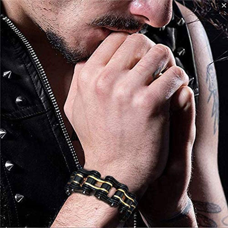 bracelet homme acier chaine de moto