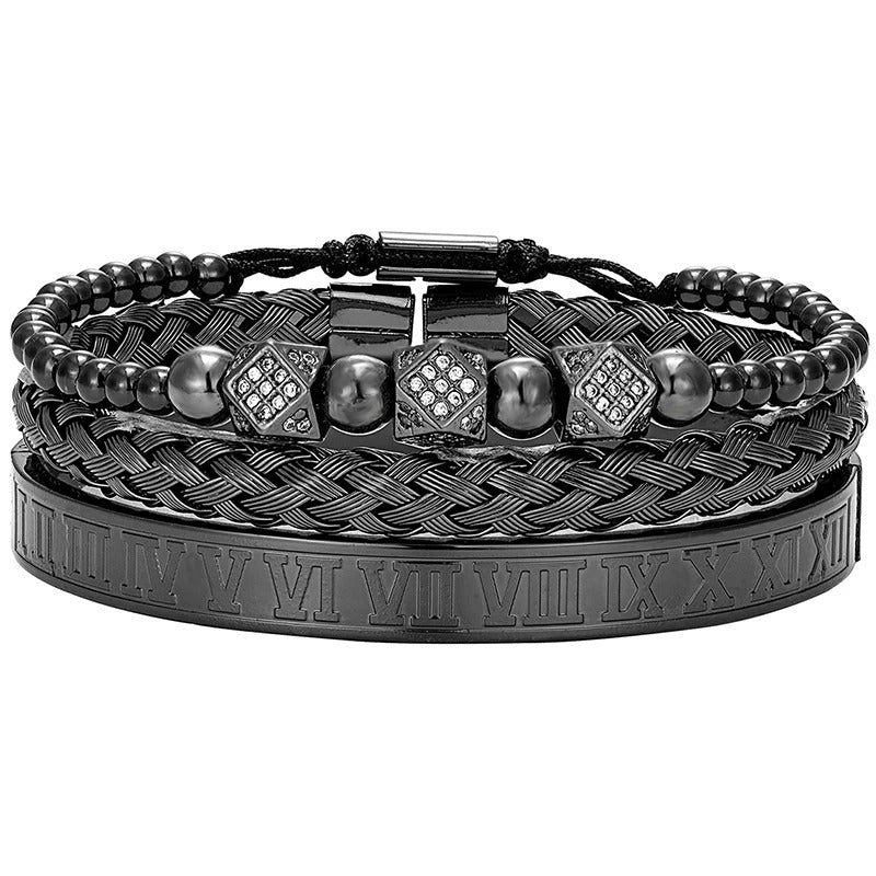 bracelet homme acier inoxydable Noir