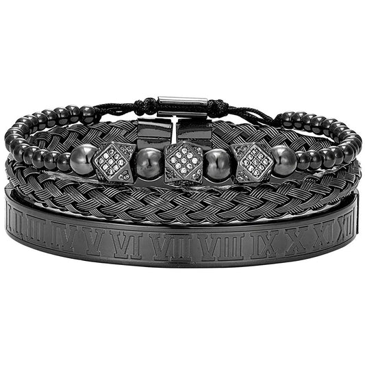 bracelet homme acier inoxydable Noir