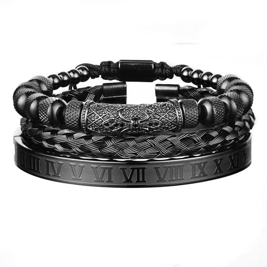 bracelet homme acier inoxydable Noir