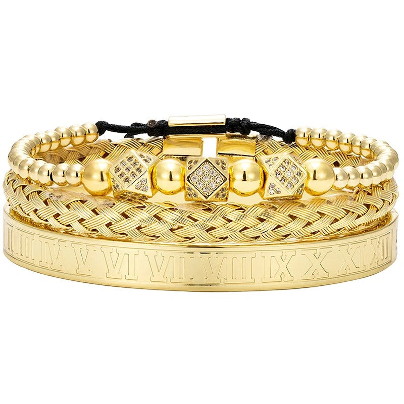 bracelet homme acier inoxydable Or