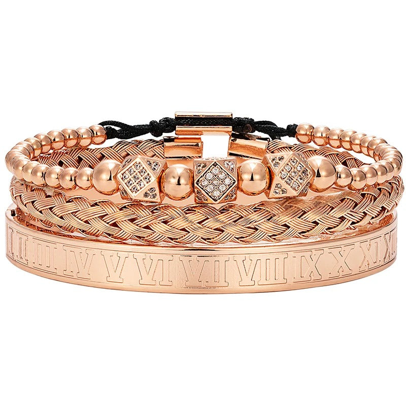 bracelet homme acier inoxydable Rose