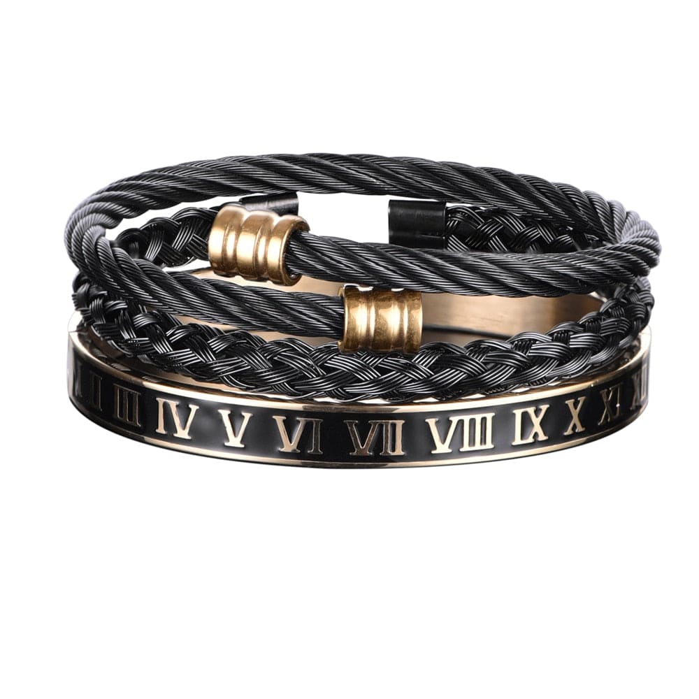 bracelet homme acier noir