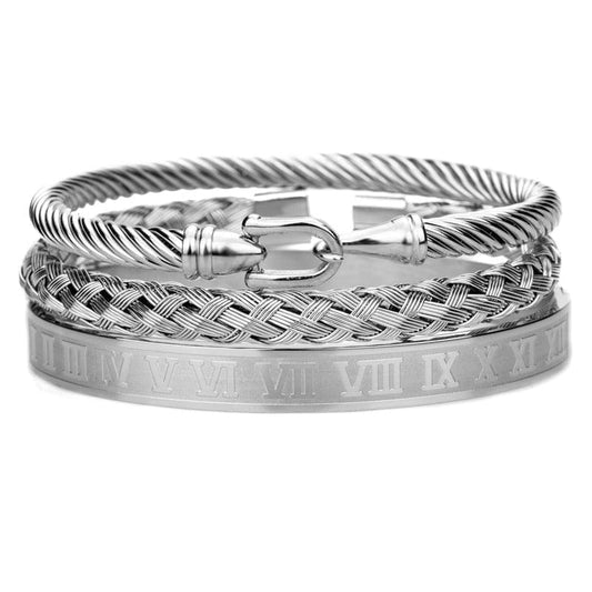 bracelet homme acier tendance Argent