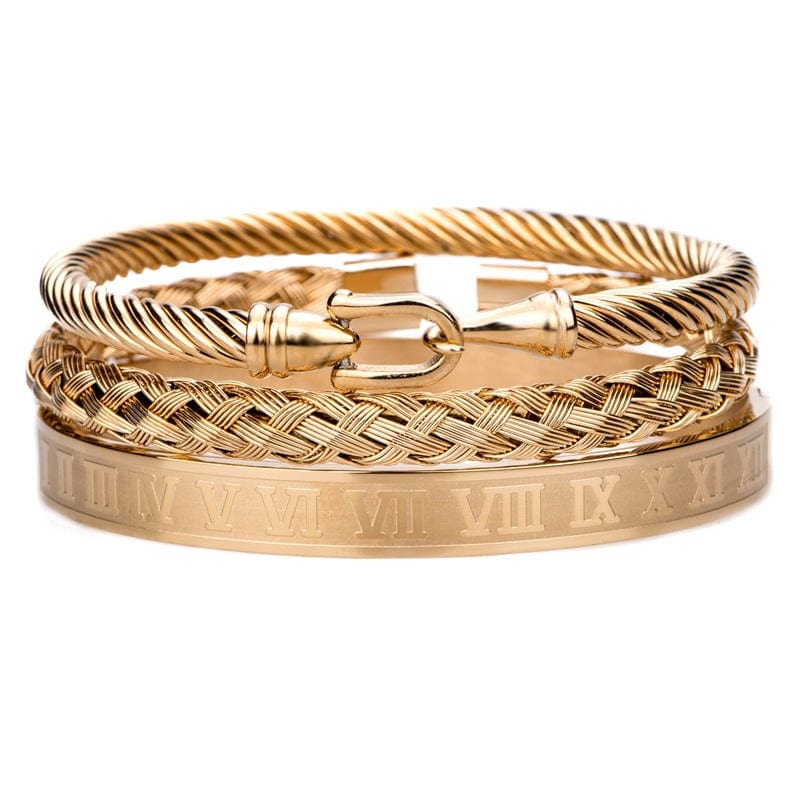 bracelet homme acier tendance Or