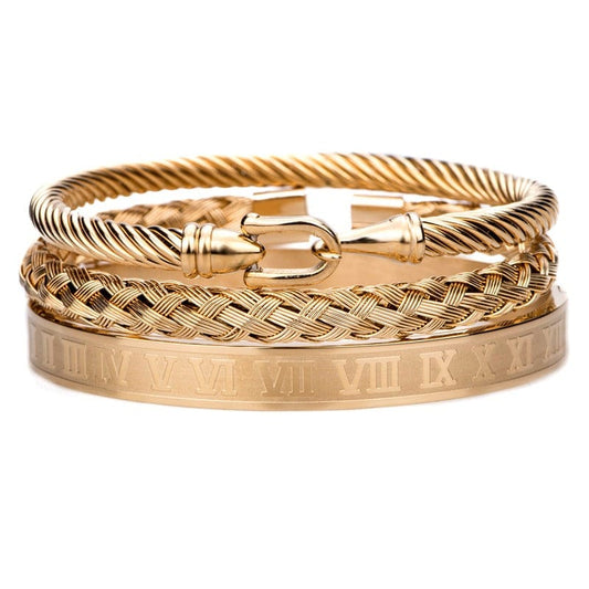bracelet homme acier tendance Or