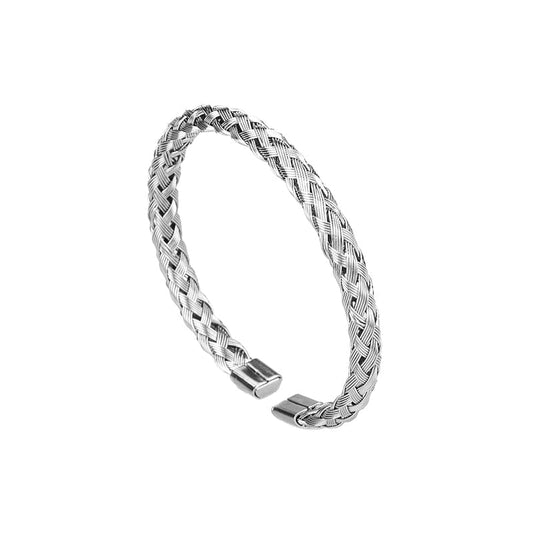 bracelet homme acier tresse Argent