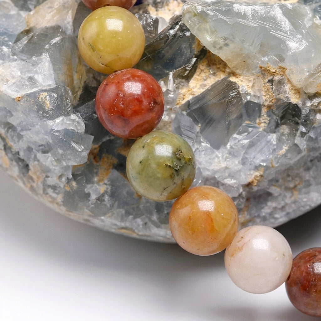 Bracelet Jaspe Multicolore 6/8mm Pierre Naturelle | WristArt