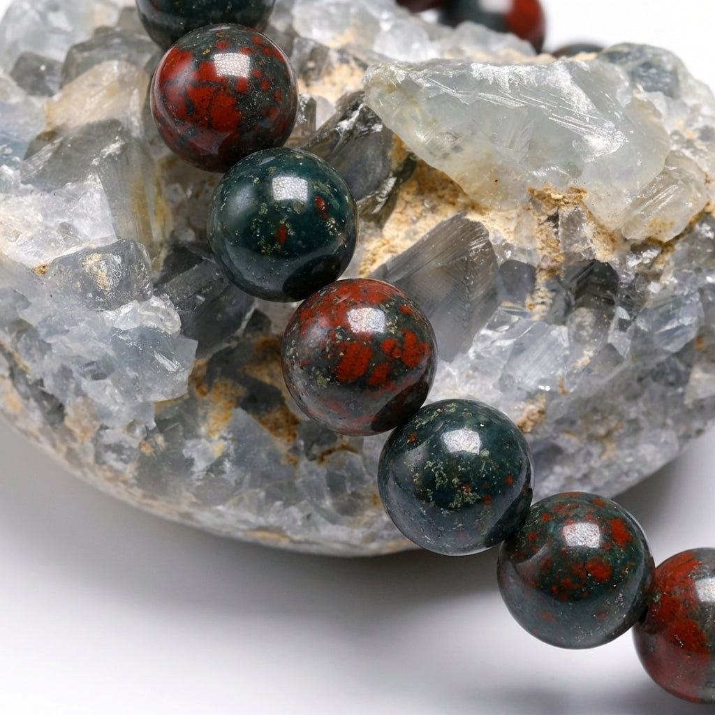 Bracelet Jaspe Sanguin 6/8mm Pierre Naturelle | WristArt