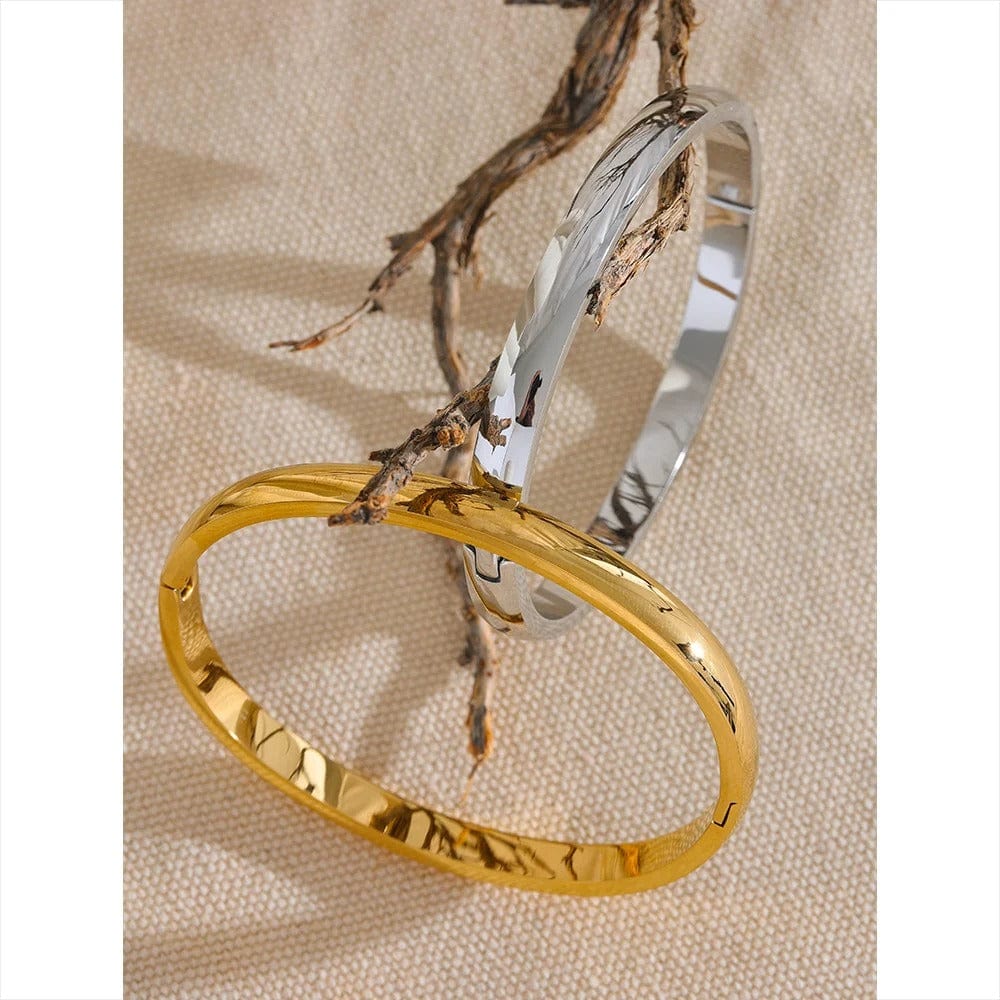 bracelet jonc acier doré femme