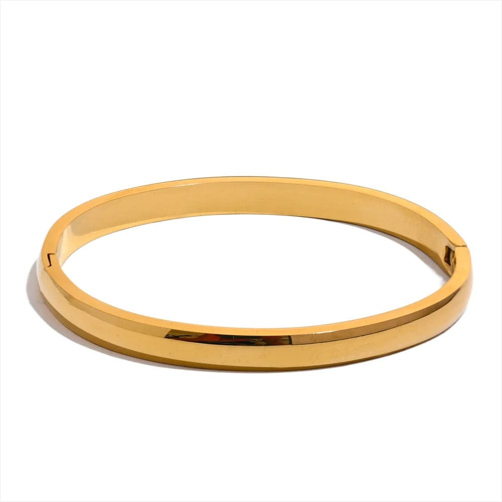 bracelet jonc acier doré femme Or