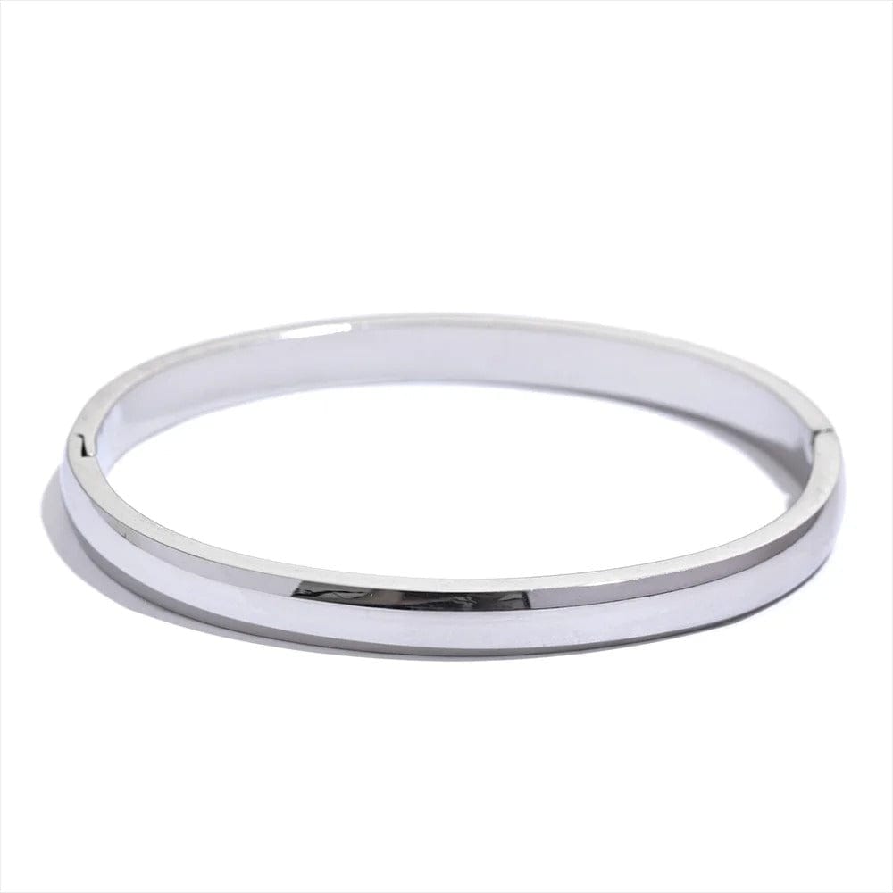 bracelet jonc acier doré femme Platine
