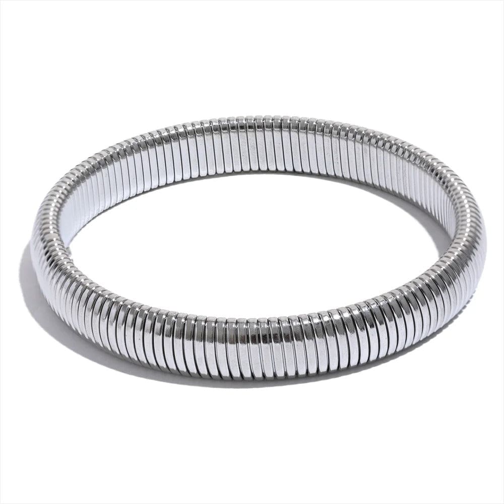Bracelet Jonc Acier Femme 8-20mm Platine / 10mm