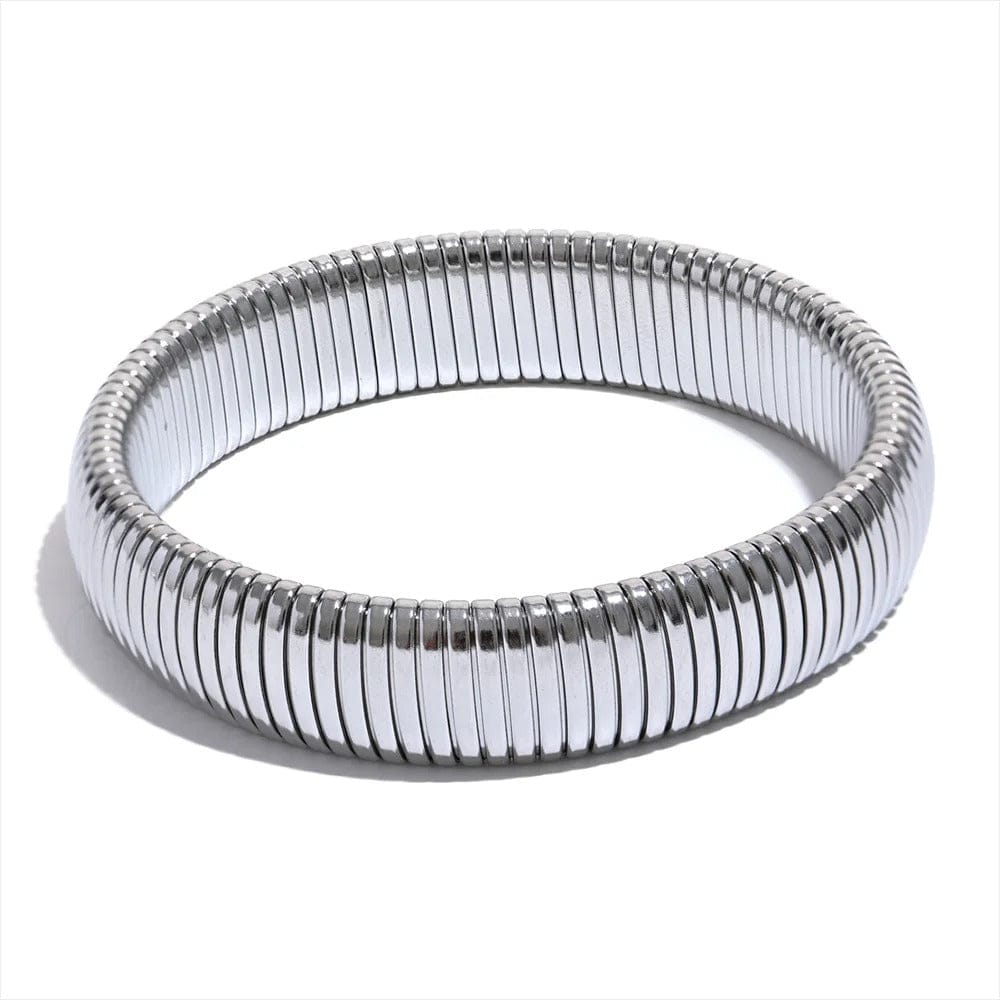 Bracelet Jonc Acier Femme 8-20mm Platine / 15mm