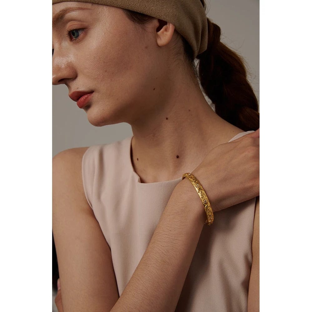 Bracelet Jonc Acier Femme Motif Saisonnier