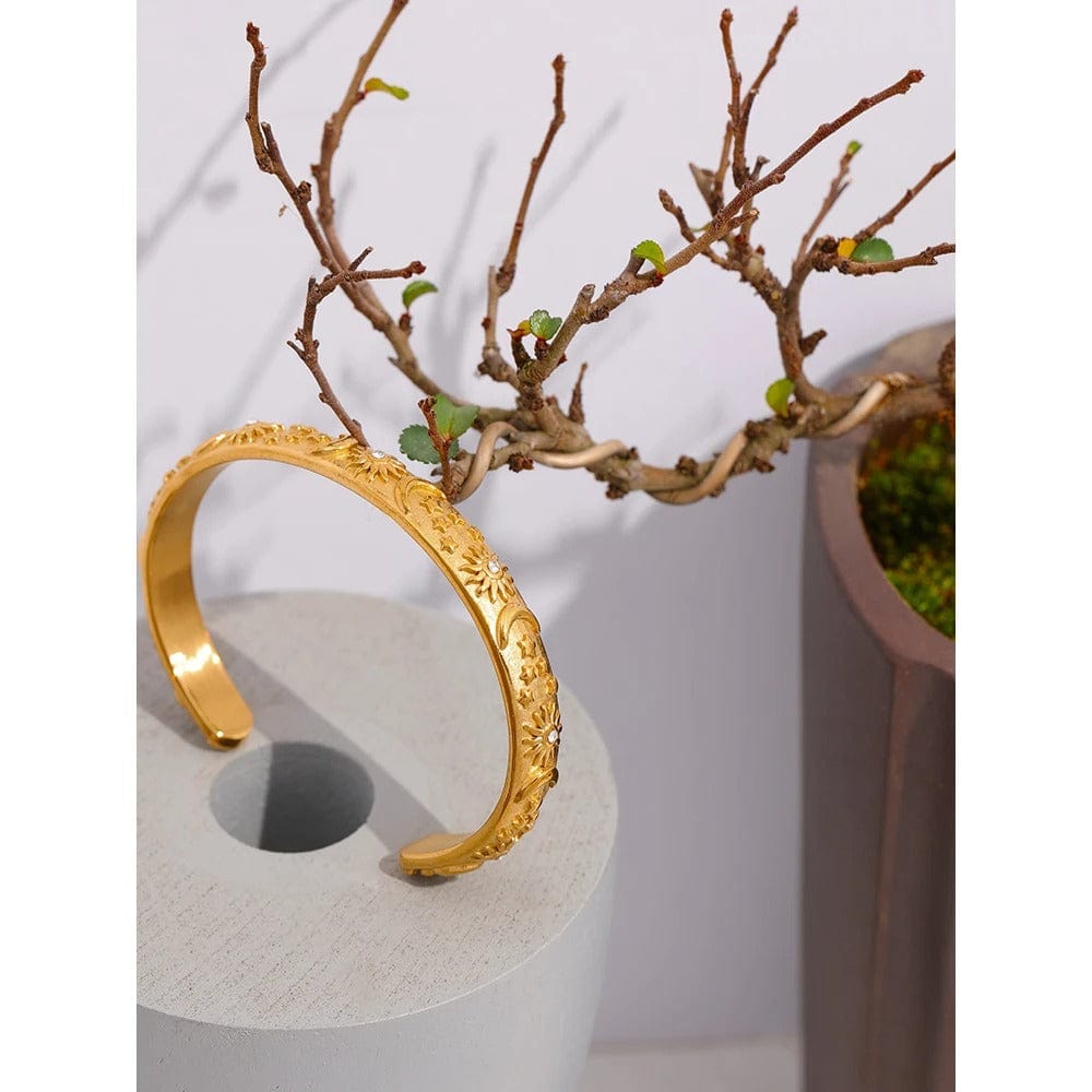 Bracelet Jonc Acier Femme Motif Saisonnier
