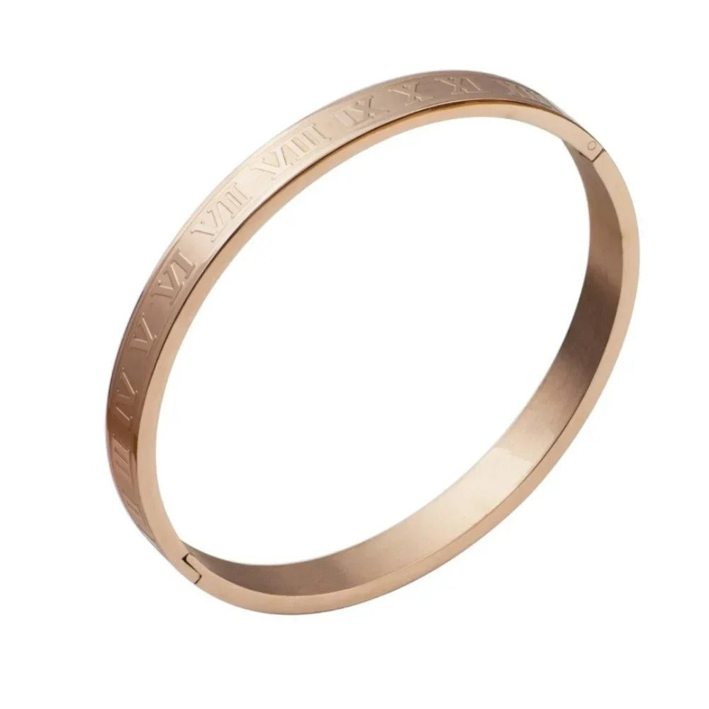 Bracelet jonc chiffres romains acier homme – Bangle | WristArt Rose