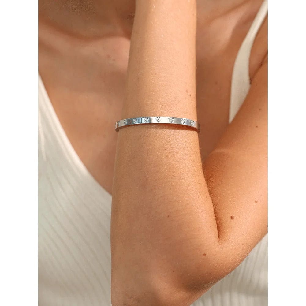 bracelet jonc cœur doré femme