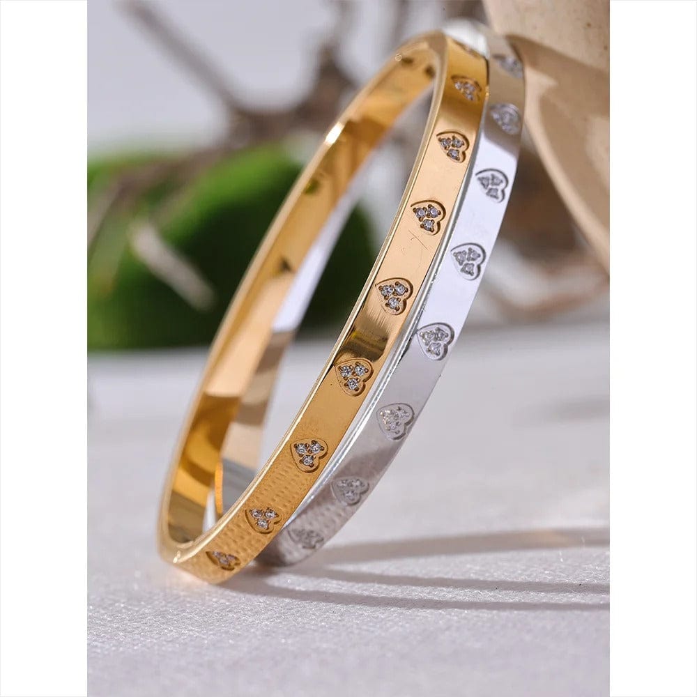 bracelet jonc cœur doré femme