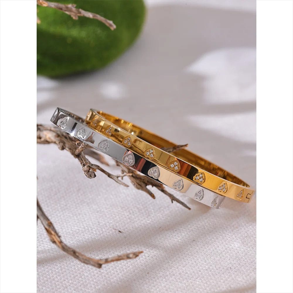 bracelet jonc cœur doré femme