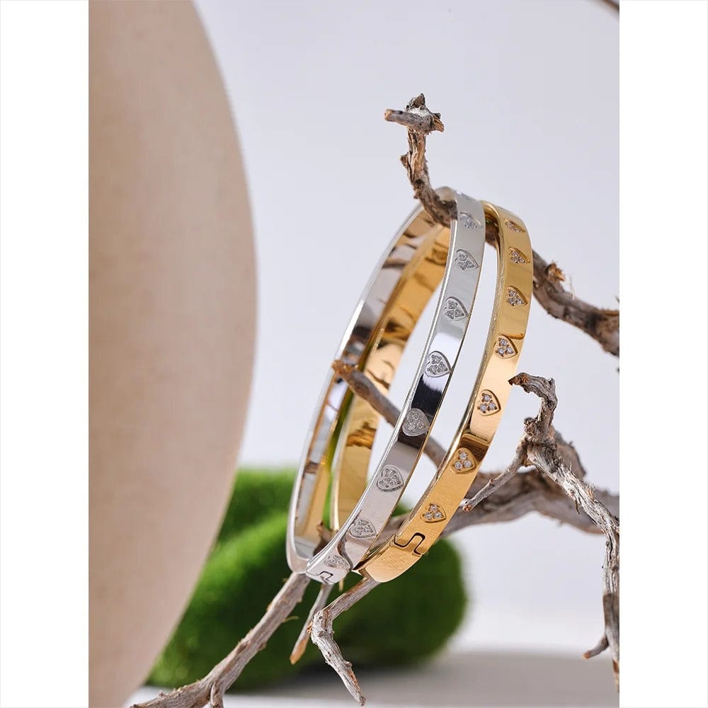 bracelet jonc cœur doré femme