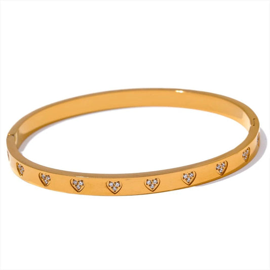 bracelet jonc cœur doré femme Or