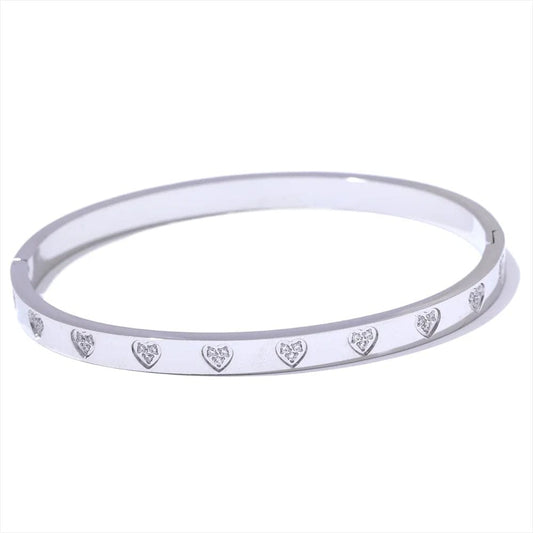 bracelet jonc cœur doré femme Platine