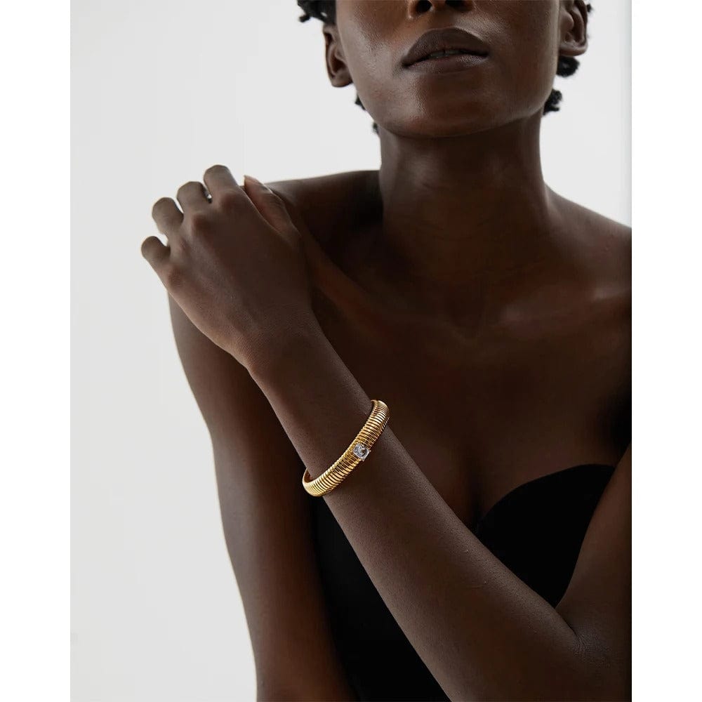bracelet jonc doré femme