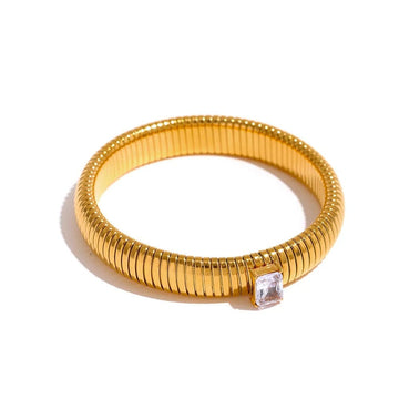 bracelet jonc doré femme Blanc