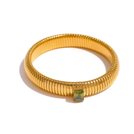 bracelet jonc doré femme Vert