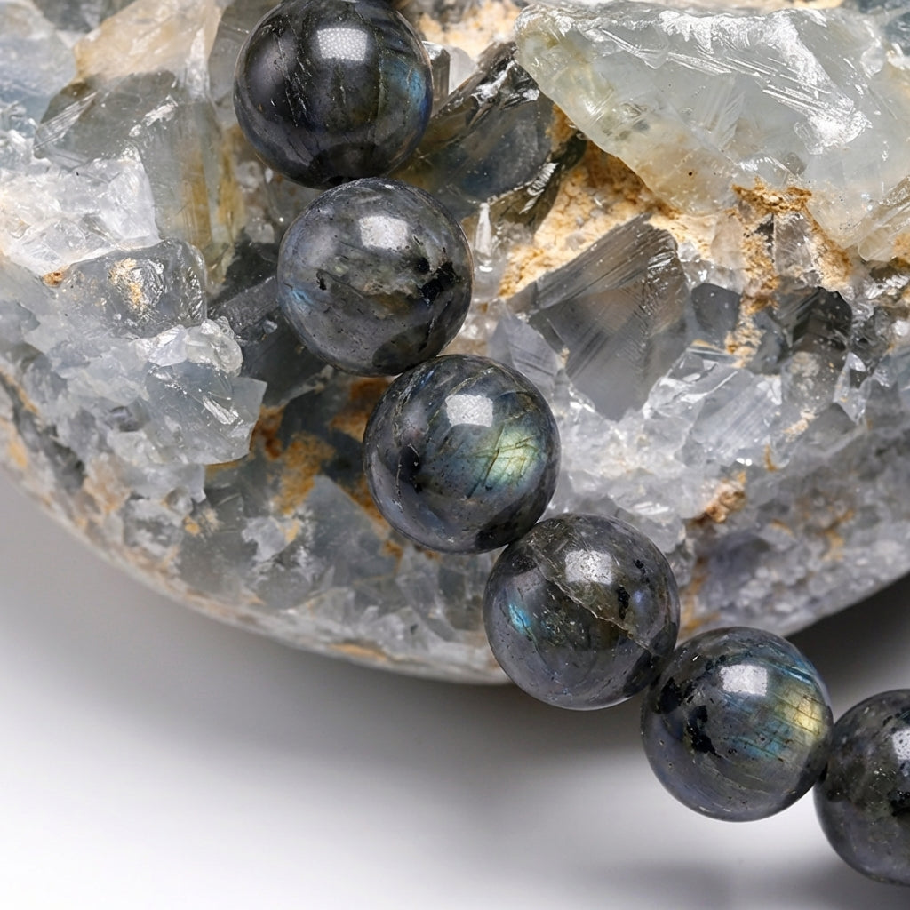 Bracelet Labradorite Noire 6/8mm Pierre Naturelle | WristArt