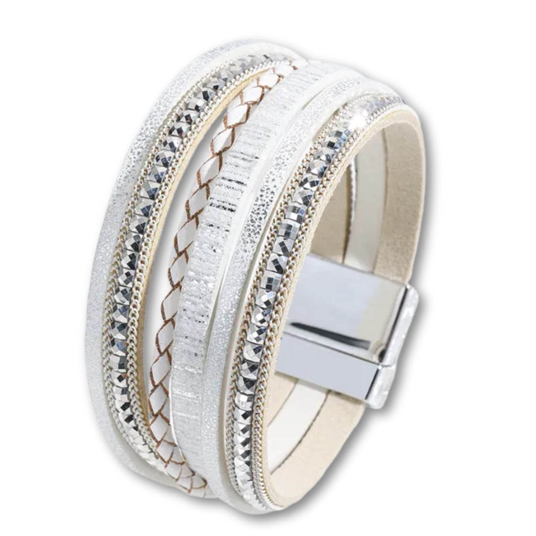 bracelet large femme fantaisie Blanc