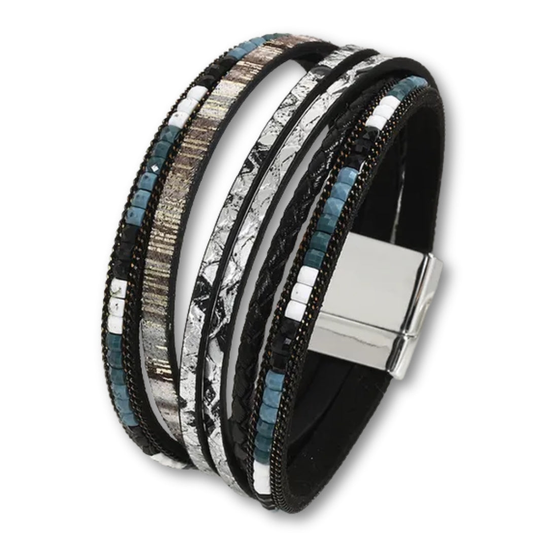 bracelet large femme fantaisie Noir
