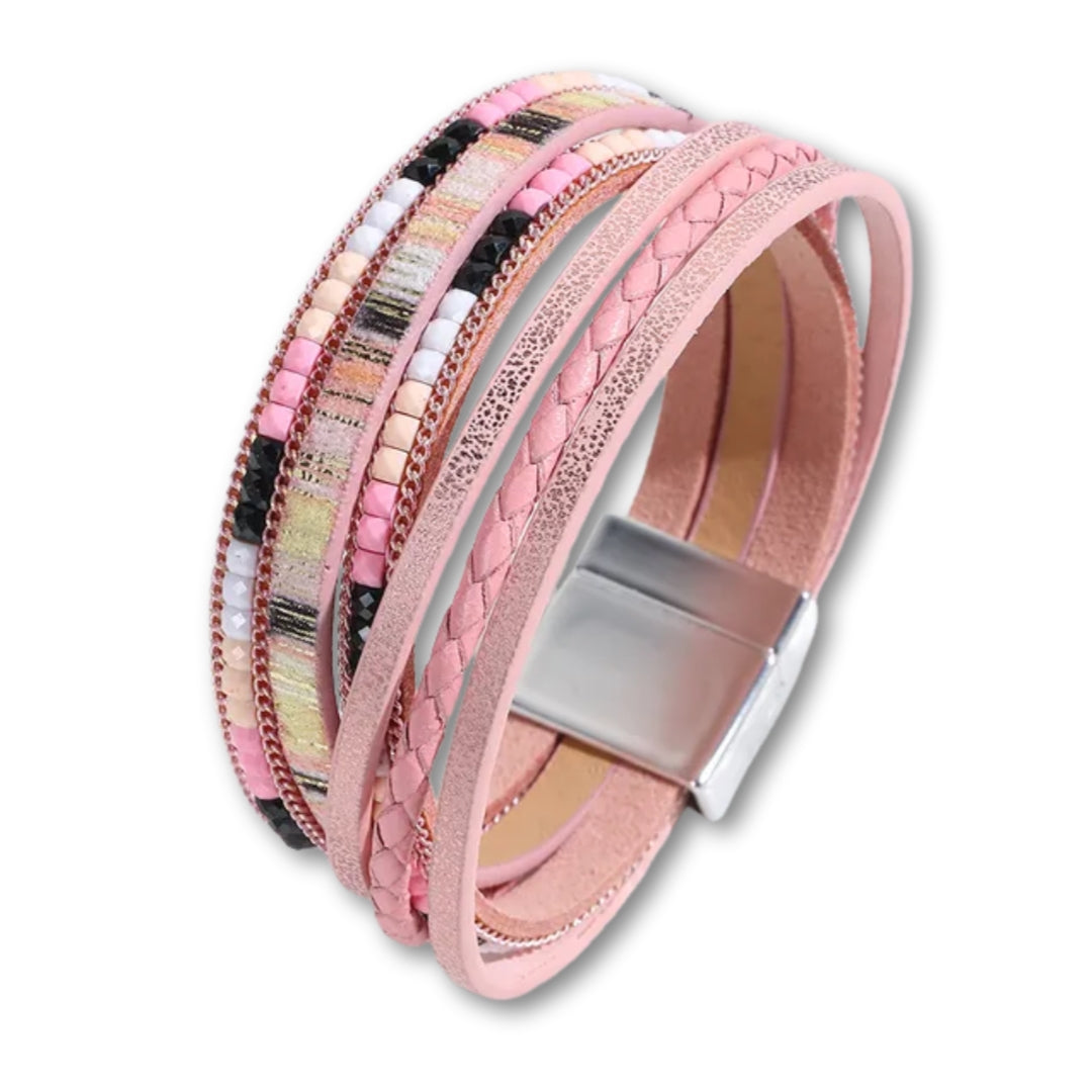 bracelet large femme fantaisie Rose