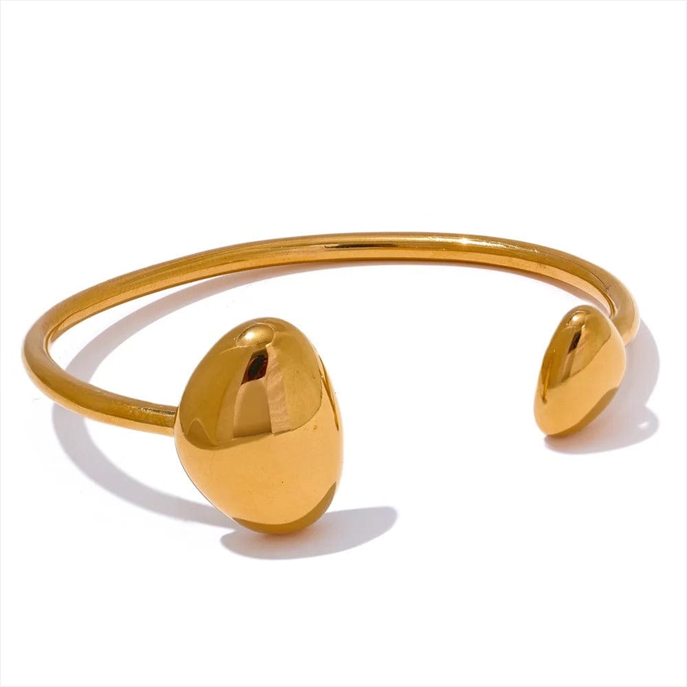 bracelet manchette acier doré femme