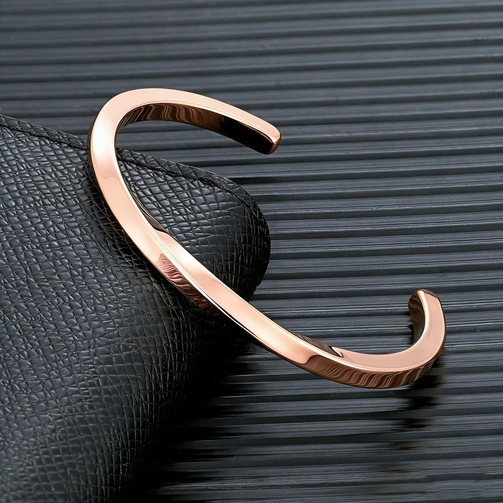Bracelet manchette acier homme – Jonc poli miroir | WristArt
