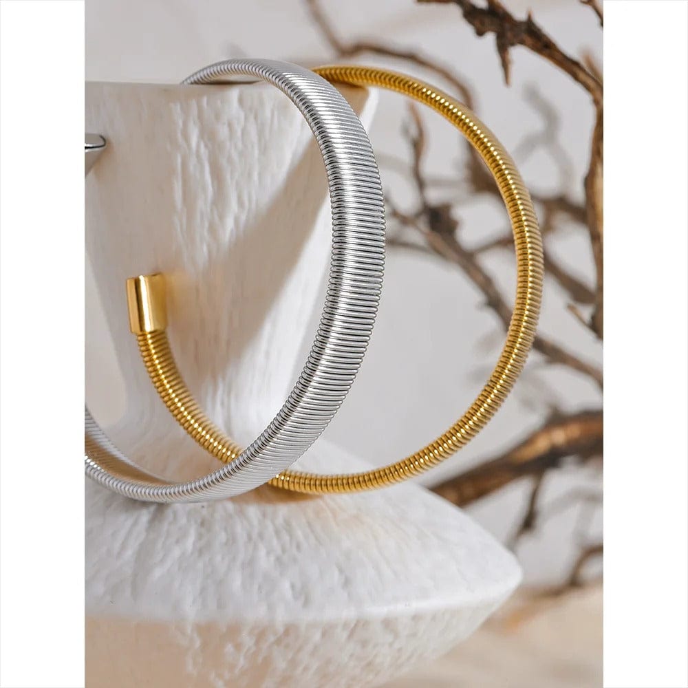 Bracelet manchette doré acier femme