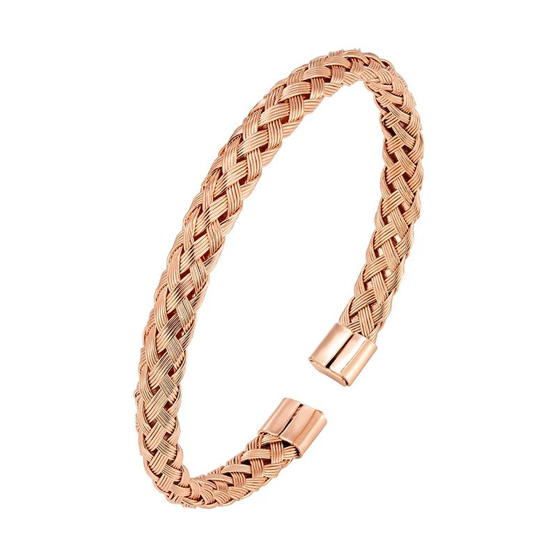 Bracelet manchette tressée acier homme – Mesh ajust. | WristArt Rose