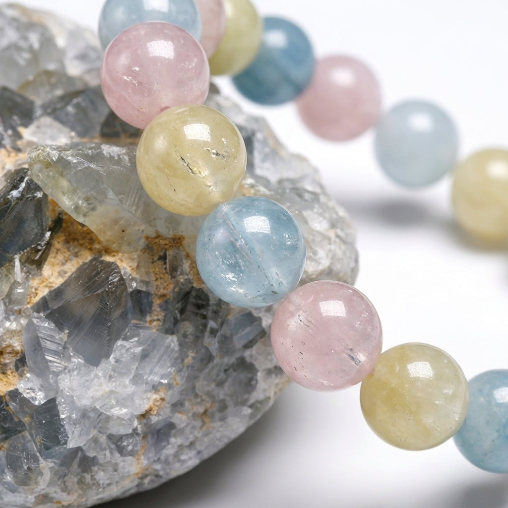 Bracelet Morganite 6/8mm Pierre Naturelle | WristArt