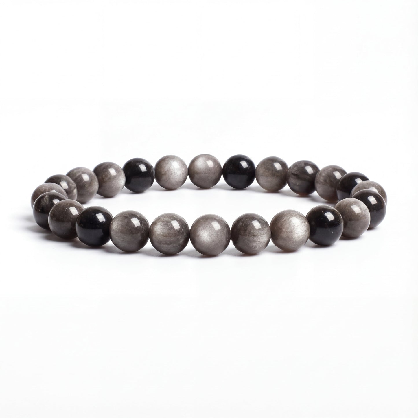 Bracelet Obsidienne Argentée