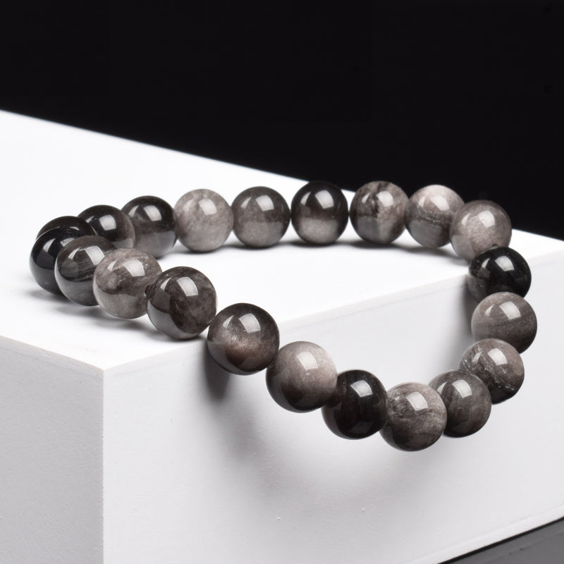 Bracelet Obsidienne Argentée