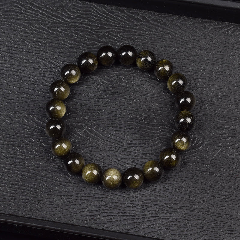 Bracelet Obsidienne Dorée
