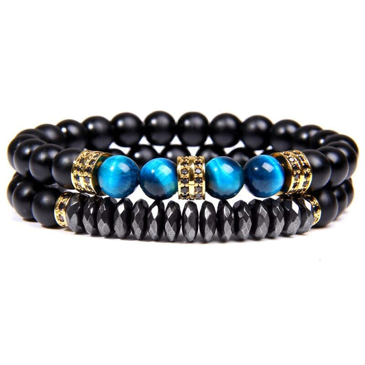 bracelet œil de faucon bleu Or / 17cm