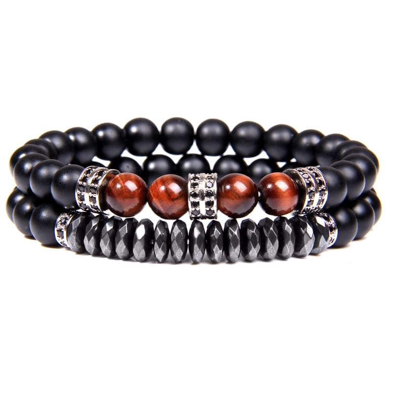 bracelet œil de taureau homme  Argent / 17cm