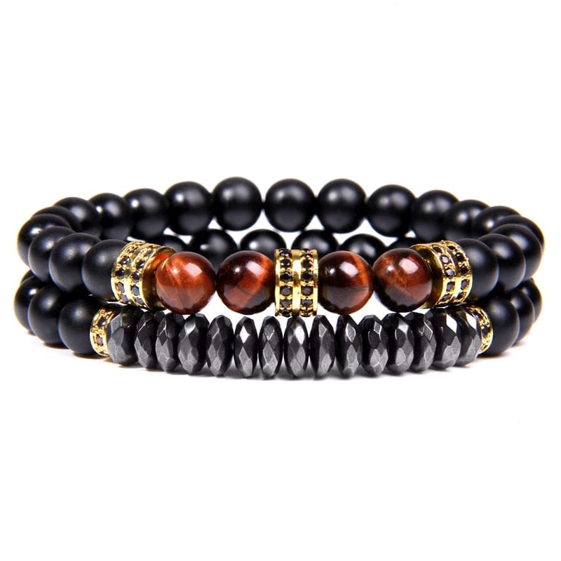 bracelet œil de taureau homme  Or / 17cm