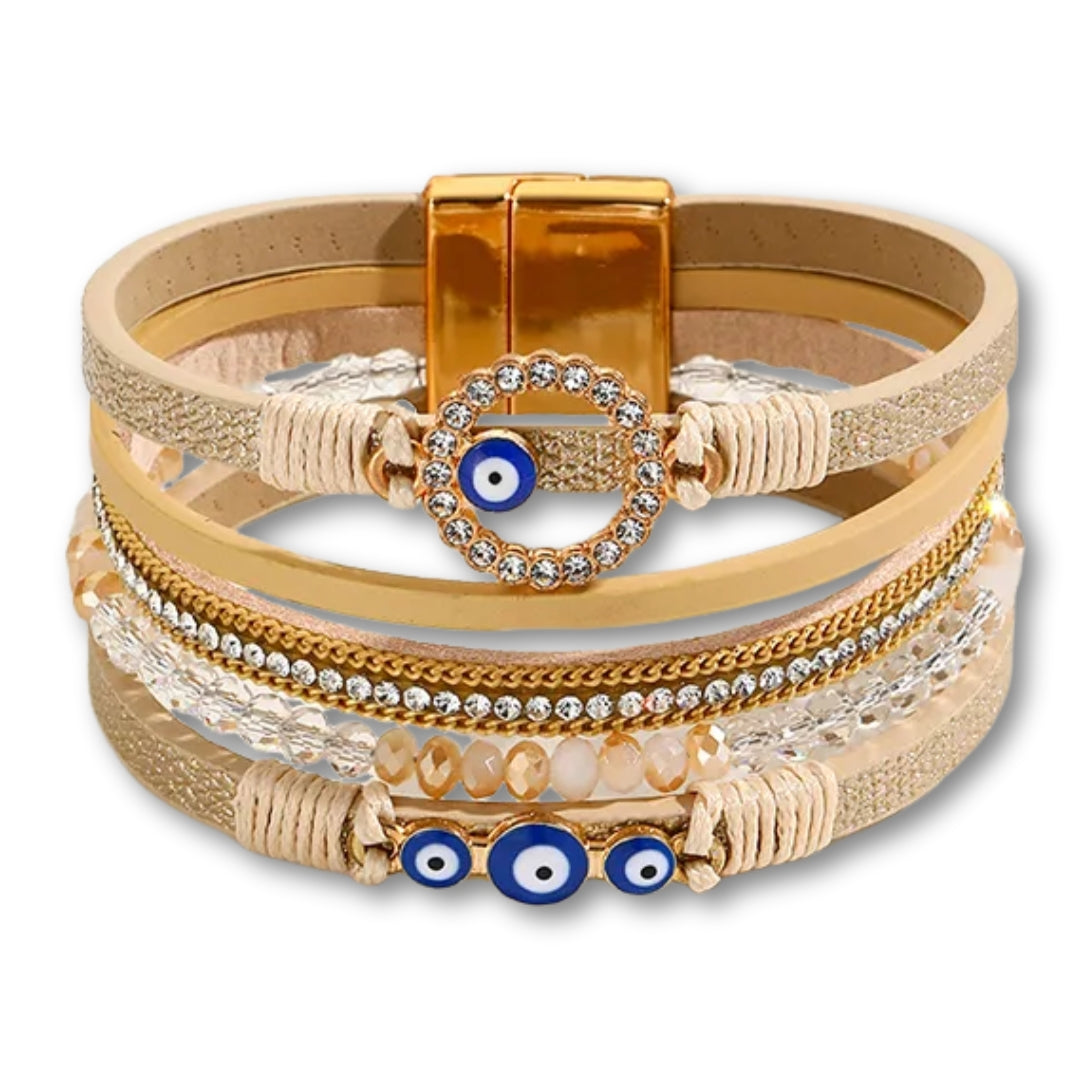 bracelet œil grec femme Beige