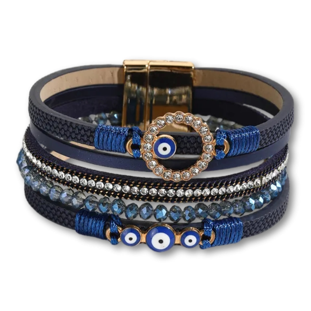 bracelet œil grec femme Bleu