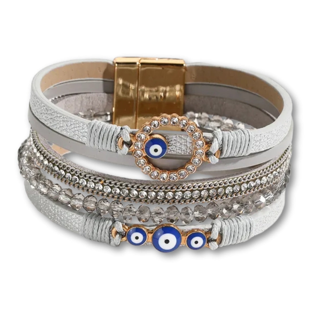 bracelet œil grec femme Gris