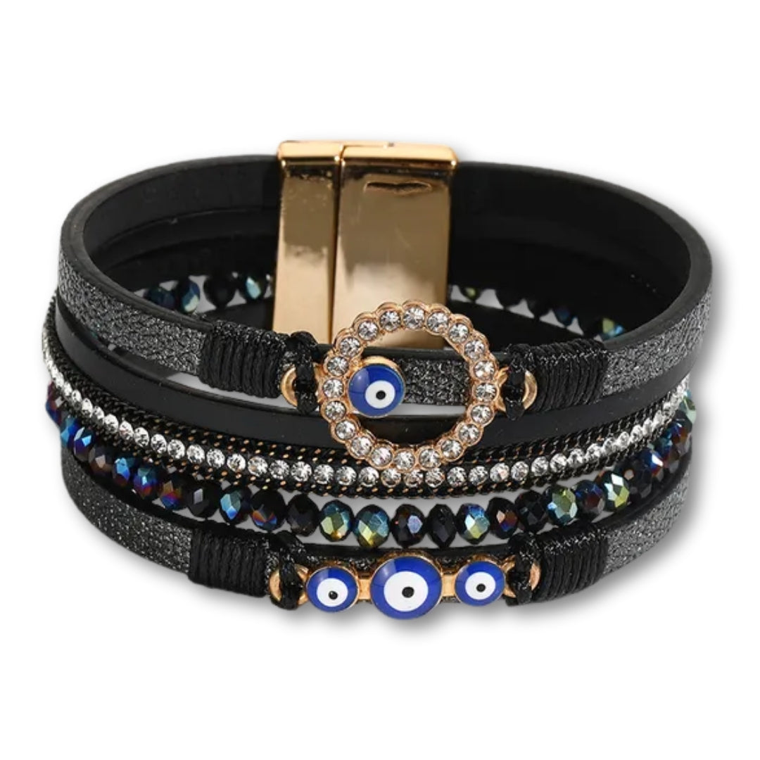 bracelet œil grec femme Noir